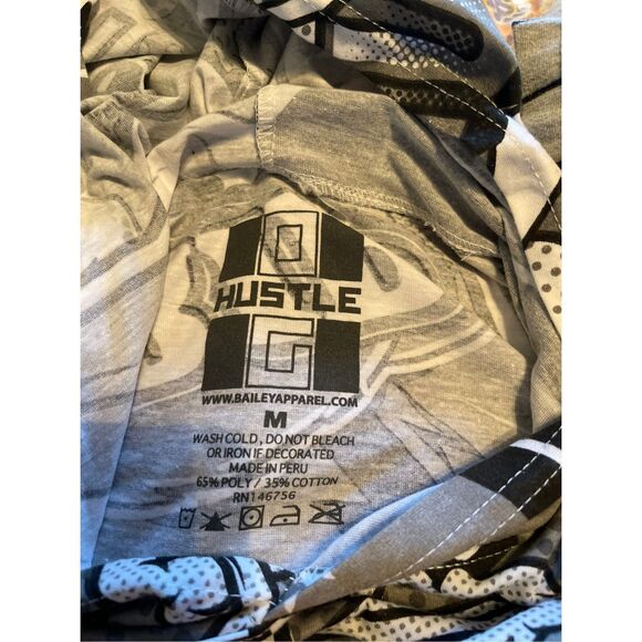 Hustle OG Bear Long Sleeve All Over Graffiti Bailey Apparel Hoodie Size M - Picture 3 of 11
